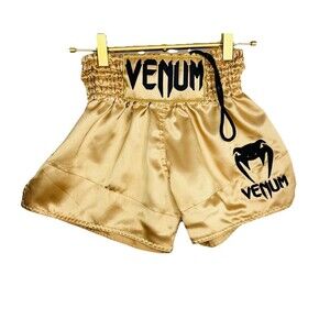Muay Thai Venum Shorts XSmall Black Gold MMA Boxing Trunks Combat Polyester